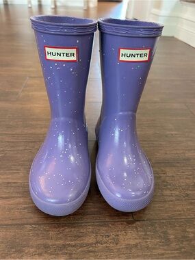 Hunter Kids Lavender Glitter Waterproof Rain Boots